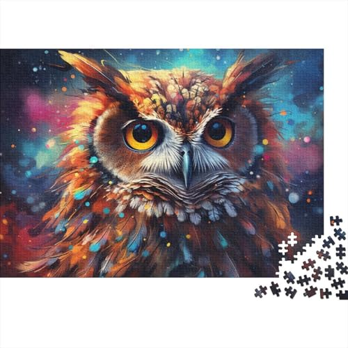 1000-teiliges Puzzle, Fantasie, Bunte Eule, Puzzle für Erwachsene, Holzbrett-Puzzle, anspruchsvolles Spiel-Puzzle, 50 x 75 cm von LiJianXXL