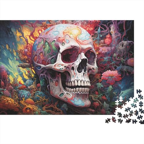 1000-teiliges Puzzle, Fantasie-Totenkopf-Malerei, Puzzles für Erwachsene und Kinder, Holzpuzzle, Spielzeug, Denkspiel, 50 x 75 cm von LiJianXXL