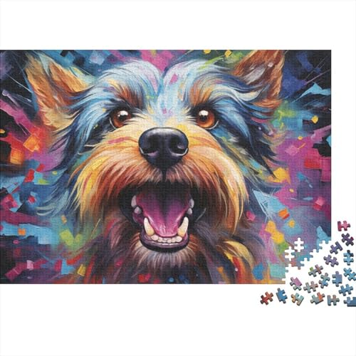 1000-teiliges Puzzle, Farb-Hunde-Malpuzzle für Erwachsene, Holzpuzzle, Lernspiel, Herausforderungsspielzeug, 50 x 75 cm von LiJianXXL