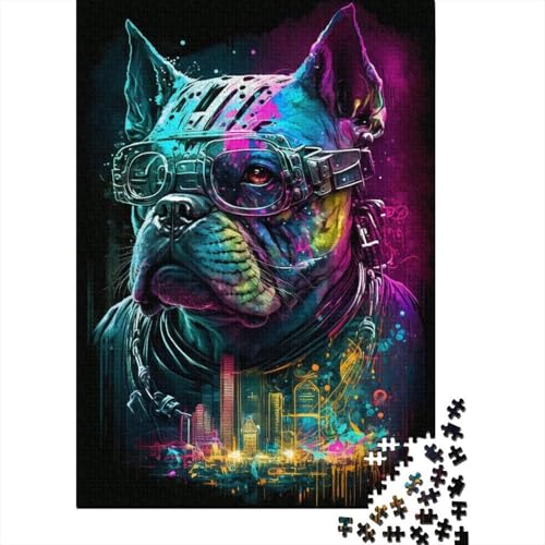 1000-teiliges Puzzle, Farbiger mechanischer Hund, kreatives quadratisches Puzzle für Erwachsene und Kinder, Holzpuzzle, anspruchsvolles Spiel, Größe: 75 x 50 cm von LiJianXXL