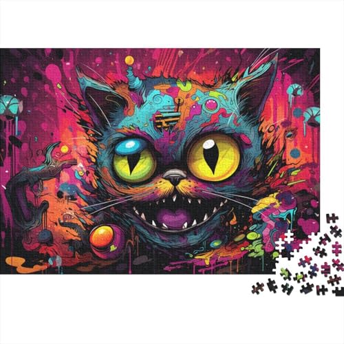 1000-teiliges Puzzle, Lernspiele, Alice-Katzen-Puzzle für Erwachsene, Holzpuzzle, Puzzles für Erwachsene, Lernspiel, Herausforderungsspielzeug, 50 x 75 cm von LiJianXXL