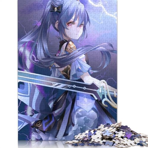 1000-teiliges Puzzle, Lernspiele, Genshin Impact Keqing, Puzzles für Erwachsene, Holzpuzzle, Puzzles für Kinder, Geschenke (Größe 75 x 50 cm) von LiJianXXL