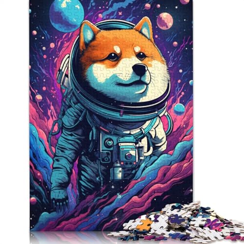 1000-teiliges Puzzle, Shiba Inu-Astronauten-Puzzle für Erwachsene, Kartonpuzzle, Erwachsene und Kinder, 38 x 26 cm von LiJianXXL