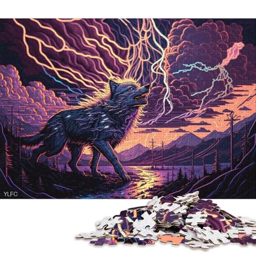 1000-teiliges Puzzle, Wolf-Tiere, Puzzle für Karton, tolles Geschenk für Erwachsene (Größe 38 * 26 cm) von LiJianXXL