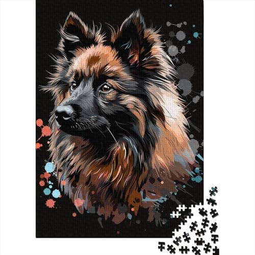 1000-teiliges Puzzle, Wolfshund, Kunst, kreatives quadratisches Puzzle für Erwachsene und Kinder, Holzpuzzle, Spielzeug, Denkspiel, Größe: 75 x 50 cm von LiJianXXL