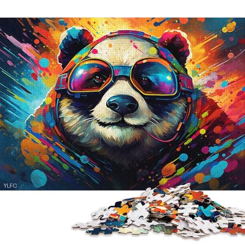 1000-teiliges Puzzle, bunt, Roboter-Panda, Puzzle, Kartonpuzzle, Lernspielzeug 38x26cm/1000 Stück von LiJianXXL