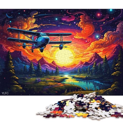 1000-teiliges Puzzle, buntes Segelflugzeug-Puzzle, Kartonpuzzle, Lernspielzeug 38x26cm/1000 Stück von LiJianXXL