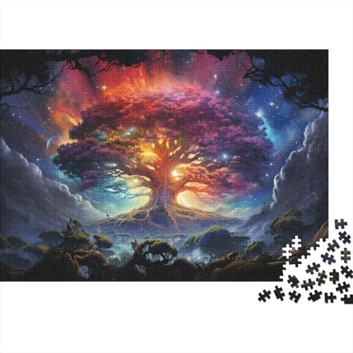 1000-teiliges Puzzle, farbenfroher Planetenbaum, Puzzle für Erwachsene, Holzbrett-Puzzle, anspruchsvolles Spiel-Puzzle, 50 x 75 cm von LiJianXXL