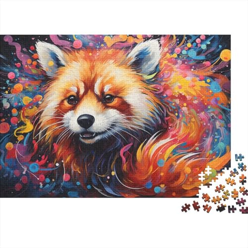 1000-teiliges Puzzle, farbenfrohes Fantasie-Puzzle mit rotem Panda, Kunst-Puzzle, Holzpuzzle, Heimdekoration, Puzzle, 50 x 75 cm von LiJianXXL