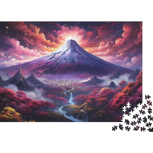 1000-teiliges Puzzle, farbenfrohes Mount Fuji, Puzzles für Erwachsene und Kinder, Holzpuzzle, Spielzeug, Denkspiel, 50 x 75 cm von LiJianXXL