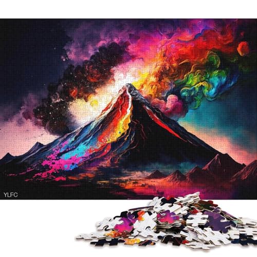 1000-teiliges Puzzle, farbenfrohes Vulkan-Puzzle für Karton, Lernspielzeug (Größe 38 * 26 cm) von LiJianXXL