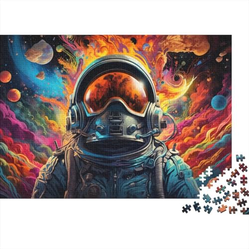 1000-teiliges Puzzle, farbige Astronauten auf dem Planeten, Puzzle für Erwachsene, Holzbrett-Puzzle, anspruchsvolles Spiel-Puzzle, 50 x 75 cm von LiJianXXL