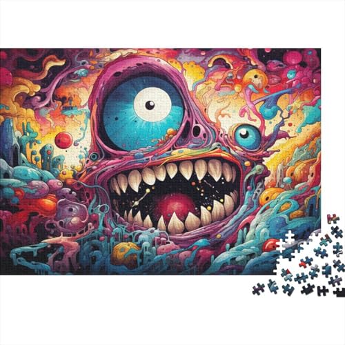 1000-teiliges Puzzle, psychedelische Kunst, Puzzles für Erwachsene und Kinder, Holzpuzzle, Spielzeug, Denkspiel, 50 x 75 cm von LiJianXXL