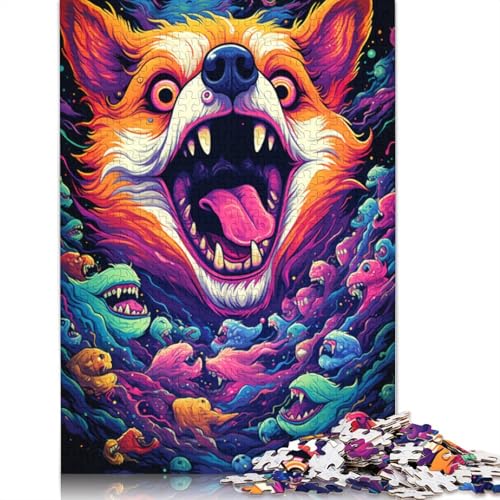 1000-teiliges Puzzle Angry Corgi, Puzzle für Erwachsene, Holzpuzzle, Denksport-Puzzle für Erwachsene, 75 x 50 cm von LiJianXXL