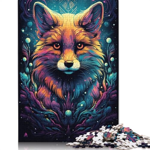 1000-teiliges Puzzle Art Cosmic Fox Puzzle für Erwachsene, Kartonpuzzle, tolles Geschenk für Erwachsene, 38 x 26 cm von LiJianXXL