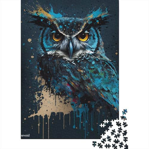 1000-teiliges Puzzle Art Owl Kreatives quadratisches Puzzle für Erwachsene und Kinder Holzpuzzle Spielzeug Denkspiel Größe: 75 x 50 cm von LiJianXXL