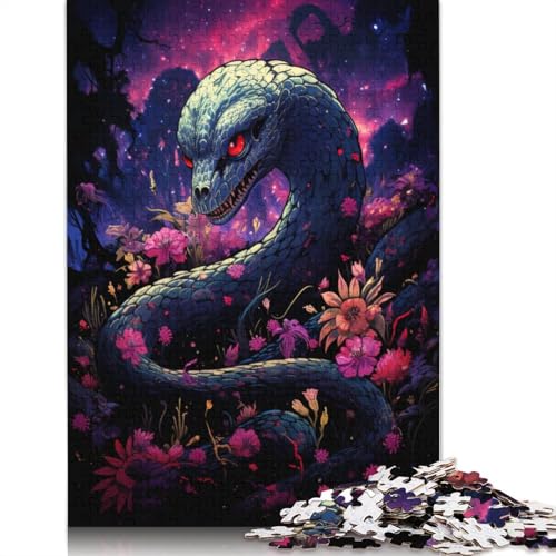 1000-teiliges Puzzle Art Snake Puzzle für Erwachsene Kartonpuzzles Lernspiel Challenge-Spielzeug 38x26cm von LiJianXXL