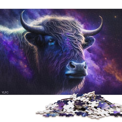 1000-teiliges Puzzle Cosmic Galaxy Yak für Erwachsene, Kartonpuzzle, Lernspiele, Heimdekorationspuzzle. (Größe 38 * 26 cm) von LiJianXXL