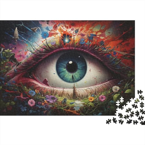 1000-teiliges Puzzle Fantasie-Farbmalerei-Augen-Puzzle für Erwachsene und Kinder, Holzpuzzle, Spielzeug, Denkspiel, 50 x 75 cm von LiJianXXL