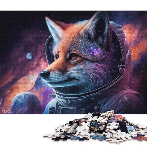 1000-teiliges Puzzle Galaxie-Astronautenfuchs, Puzzle für Holzpuzzle, Lernspielzeug (Größe 75 * 50 cm) von LiJianXXL