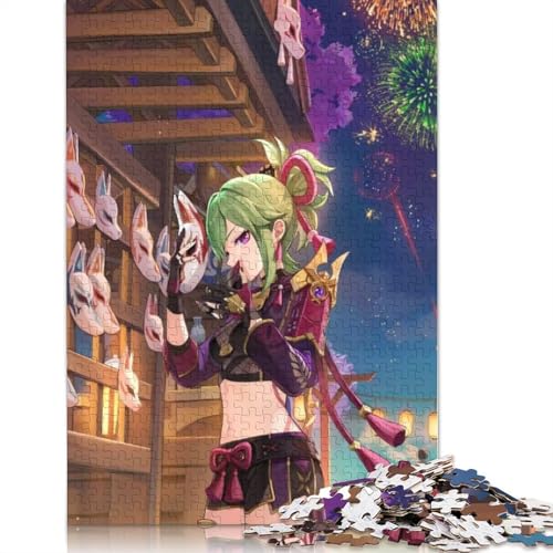 1000-teiliges Puzzle Genshin Impact, Puzzle für Erwachsene, Holzpuzzle, anspruchsvolles Spiel (Größe 75 x 50 cm) von LiJianXXL