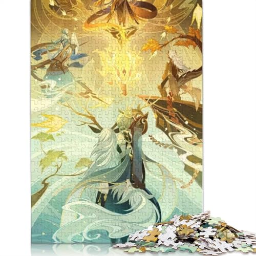 1000-teiliges Puzzle Genshin Impact, Puzzle für Erwachsene, Kartonpuzzle, Lernspielzeug (Größe 38 x 26 cm) von LiJianXXL