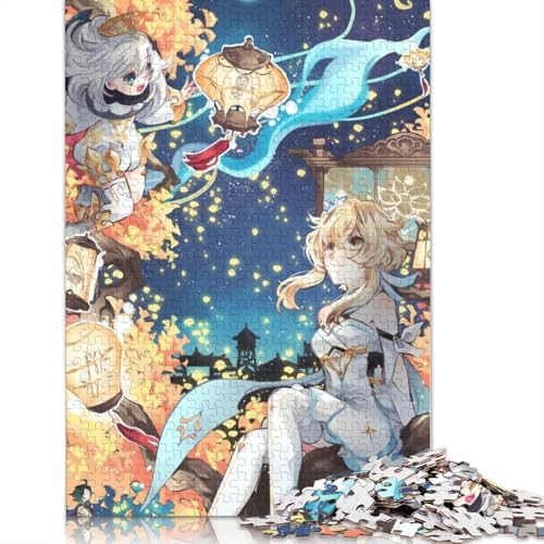 1000-teiliges Puzzle Genshin Impact für Erwachsene, Kartonpuzzle, Lernspiele für Erwachsene und Kinder (Größe 38 x 26 cm) von LiJianXXL