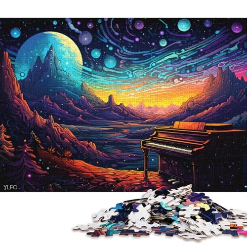 1000-teiliges Puzzle Klavier im Weltraum, Puzzle aus Karton, Lernspielzeug 38x26cm/1000 Stück von LiJianXXL