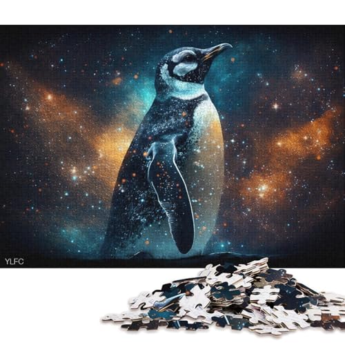 1000-teiliges Puzzle Kosmische Galaxie-Pinguin-Puzzle für Erwachsene, Holzpuzzle, Lernspiele, Heimdekorationspuzzle. (Größe 75 * 50 cm) von LiJianXXL