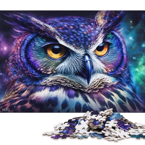 1000-teiliges Puzzle Kosmisches Tier-Eulen-Puzzle für Erwachsene, Kartonpuzzle, Lernspiele, Heimdekorationspuzzle. (Größe 38 * 26 cm) von LiJianXXL