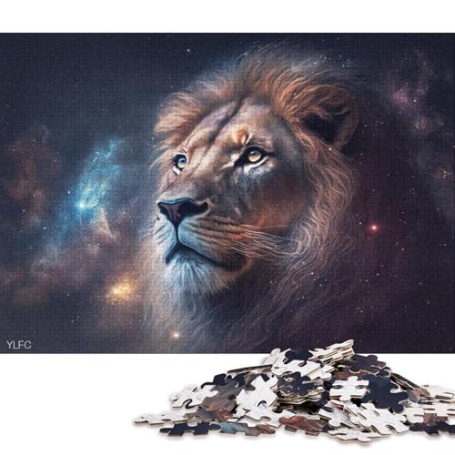 1000-teiliges Puzzle Kosmos-Löwe, Puzzle für Erwachsene, Kartonpuzzle, Lernspiel, Herausforderungsspielzeug 38x26cm/1000 Stück von LiJianXXL