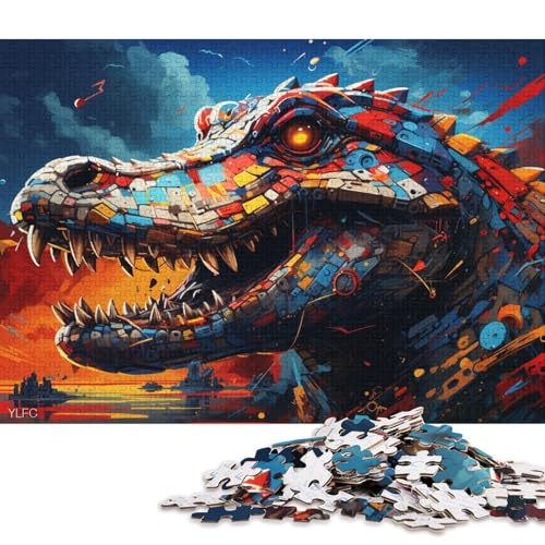 1000-teiliges Puzzle Krokodil-Tierroboter-Puzzle für Erwachsene, Kartonpuzzle, Lernspiele für Erwachsene und Kinder 38x26cm/1000 Teile von LiJianXXL