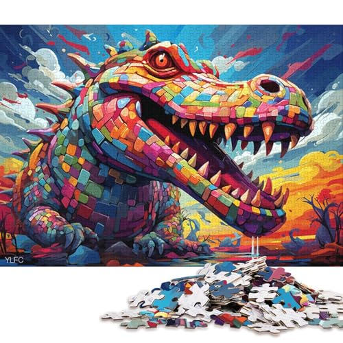 1000-teiliges Puzzle Krokodil-Tierroboter-Puzzle für Erwachsene, Kartonpuzzle, Lernspielzeug, Familienspiele 38x26cm/1000 Teile von LiJianXXL