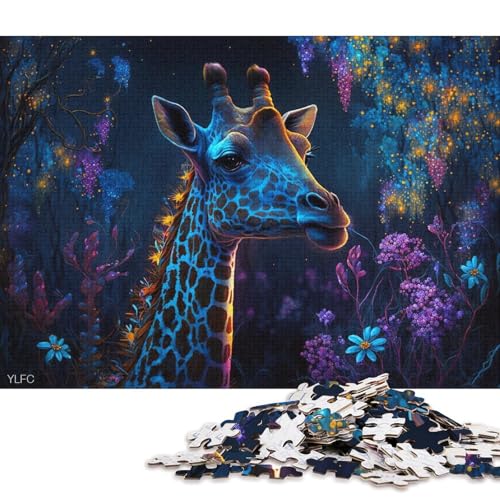 1000-teiliges Puzzle Magische Giraffe, Puzzle für Karton, Lernspielzeug (Größe 38 * 26 cm) von LiJianXXL