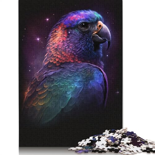 1000-teiliges Puzzle Papagei-Galaxie, Puzzles für Holzpuzzle, Lernspielzeug (Größe 75 * 50 cm) von LiJianXXL