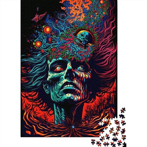 1000-teiliges Puzzle Psychedelische Monster, quadratisches Puzzle für Erwachsene und Kinder, Holzpuzzle, Heimdekoration, Puzzlegröße: 75 x 50 cm von LiJianXXL