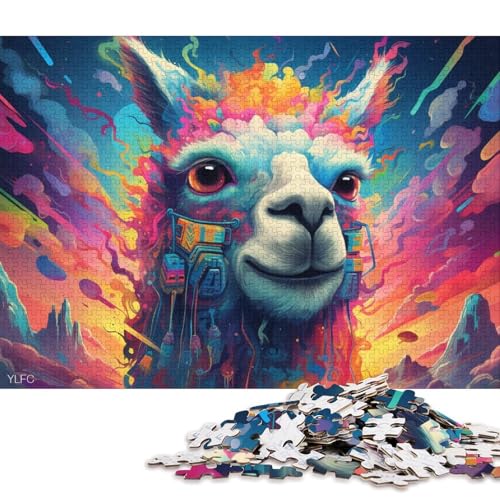 1000-teiliges Puzzle Roboter-Alpaka-Kunst-Puzzle für Erwachsene, Kartonpuzzles, die anspruchsvoll zu vervollständigen, Aber lustig und humorvoll sind 38x26cm/1000 Teile von LiJianXXL