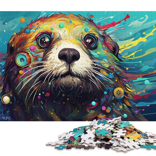 1000-teiliges Puzzle Roboter-Otter, Kunstpuzzle für Erwachsene, Kartonpuzzle, Familienspaß-Puzzle 38x26cm/1000 Teile von LiJianXXL