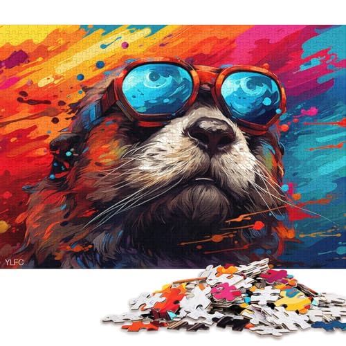 1000-teiliges Puzzle Roboter-Otter-Kunst, Puzzles für Kinder, Papppuzzles für Familienspaß und Spieleabende 38x26cm/1000 Teile von LiJianXXL