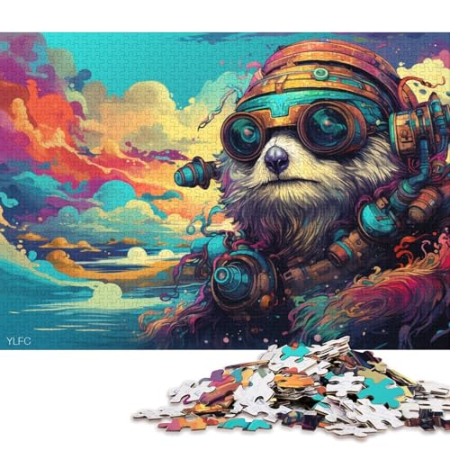 1000-teiliges Puzzle Roboter-Otter-Kunstpuzzle für Erwachsene, Kartonpuzzle, Lernspielzeug, Familienspiele 38x26cm/1000 Teile von LiJianXXL