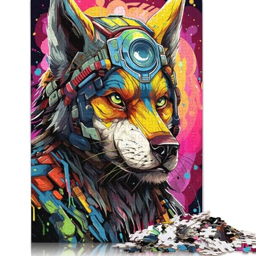 1000-teiliges Puzzle Roboterkunst-Wolf-Puzzle für Erwachsene, Holzpuzzle, anspruchsvolles Spielpuzzle, 75 x 50 cm von LiJianXXL