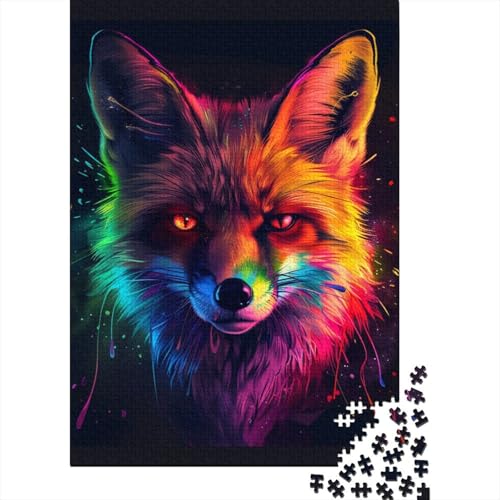 1000-teiliges Puzzle Schöner Fuchs Kreatives quadratisches Puzzle für Erwachsene und Kinder Holzpuzzle Spielzeug Denkspiel Größe: 75 x 50 cm von LiJianXXL