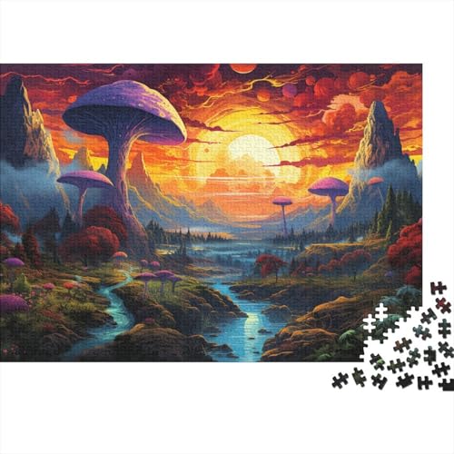 1000-teiliges Puzzle Seltsame Bunte Landschaftspuzzles für Erwachsene und Kinder, Holzpuzzlespielzeug, Denkspiel, 50 x 75 cm von LiJianXXL