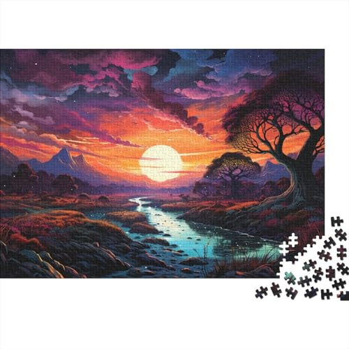 1000-teiliges Puzzle Sunset Tour, Puzzle für Erwachsene, Holzbrett-Puzzle, anspruchsvolles Spiel-Puzzle, 50 x 75 cm von LiJianXXL