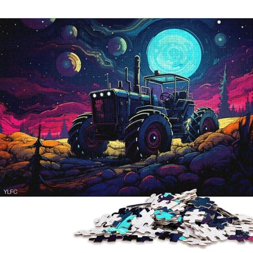 1000-teiliges Puzzle Traktor im Weltraum, Puzzle aus Karton, Lernspielzeug 38x26cm/1000 Stück von LiJianXXL