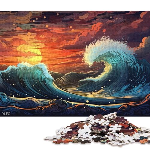 1000-teiliges Puzzle Wellen im Weltraum, Puzzle für Erwachsene, Kartonpuzzle, Lernspiel, Herausforderungsspielzeug 38x26cm/1000 Teile von LiJianXXL