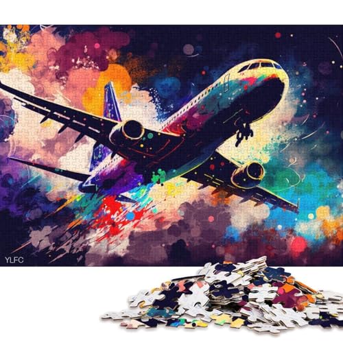 1000-teiliges Puzzle für Erwachsene, Bunte Flugzeuge, Puzzle für Erwachsene und Kinder, Puzzle aus Pappe, Lernspiel, Herausforderungsspielzeug (Größe 38 * 26 cm) von LiJianXXL