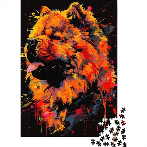 1000-teiliges Puzzle für Erwachsene, Chow-Chow-Hundekunst, quadratisches Puzzle für Erwachsene und Kinder, Holzpuzzle, Heimkunstdekor, Größe: 75 x 50 cm von LiJianXXL