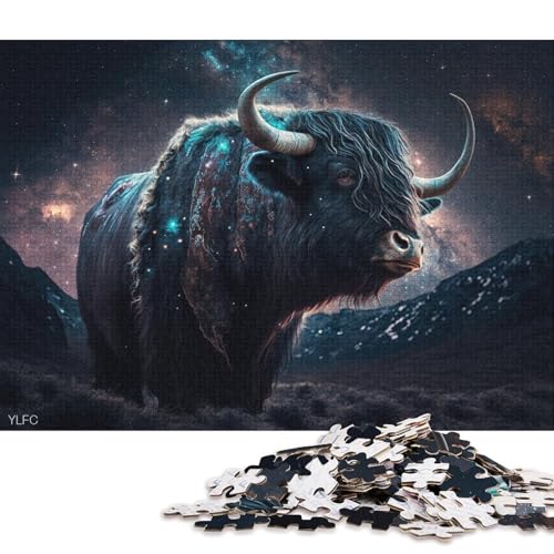 1000-teiliges Puzzle für Erwachsene, Cosmic Yak-Puzzle für Erwachsene, Holzpuzzle, tolles Geschenk für Erwachsene (Größe 75 * 50 cm) von LiJianXXL