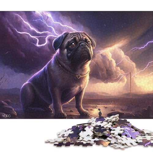 1000-teiliges Puzzle für Erwachsene, Fantasy-Art-Mops-Puzzles für Kartonpuzzle, tolles Geschenk für Erwachsene 38x26cm/1000 Teile von LiJianXXL